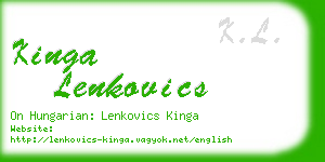 kinga lenkovics business card